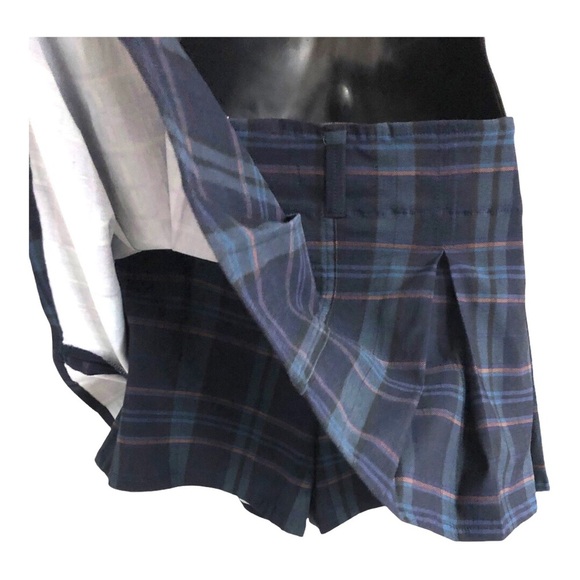 Almost Famous navy blue Plaid Pleated‎ Mini Skort size XL new - Picture 10 of 16
